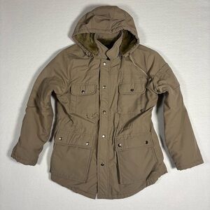 Opel Khaki Green Hooded jacket with fur lining Size  Large #winter #J0021